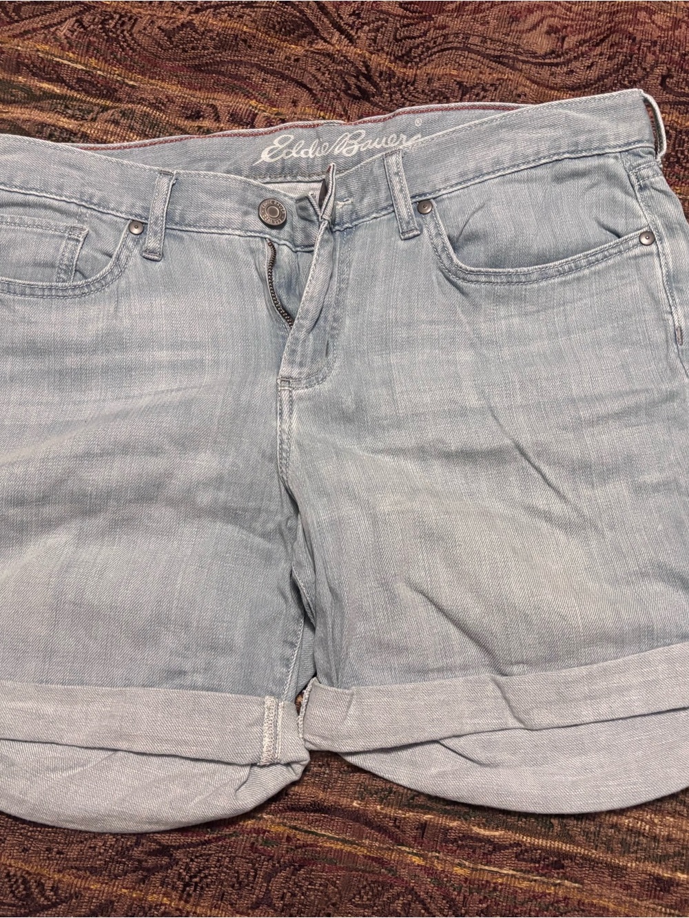 Eddie Bauer Pale Blue Denim Cuffed Shorts